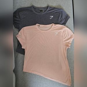 Gymshark “United We Sweat” Shirts – Bundle of 2 | Size XS (Gray and Pink)